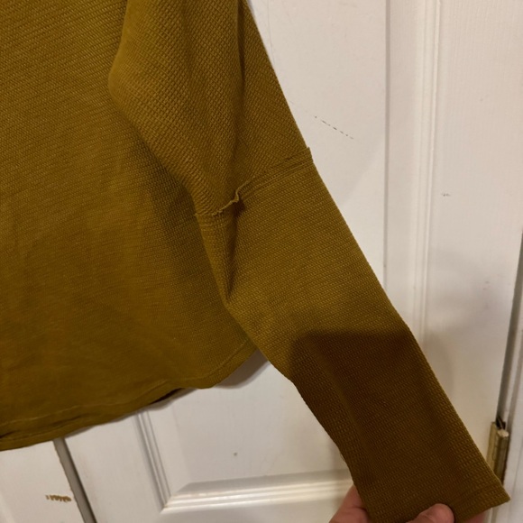 House Of Harlow 1960 Womens Sweater Bronze Olive Waffle Knit Pullover Size Small - Picture 2 of 5